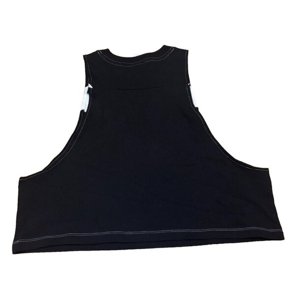 Vintage Nike Womens Black Sleeveless Muscle Tank Top Double Cut Off Logo Size S - Picture 4 of 6